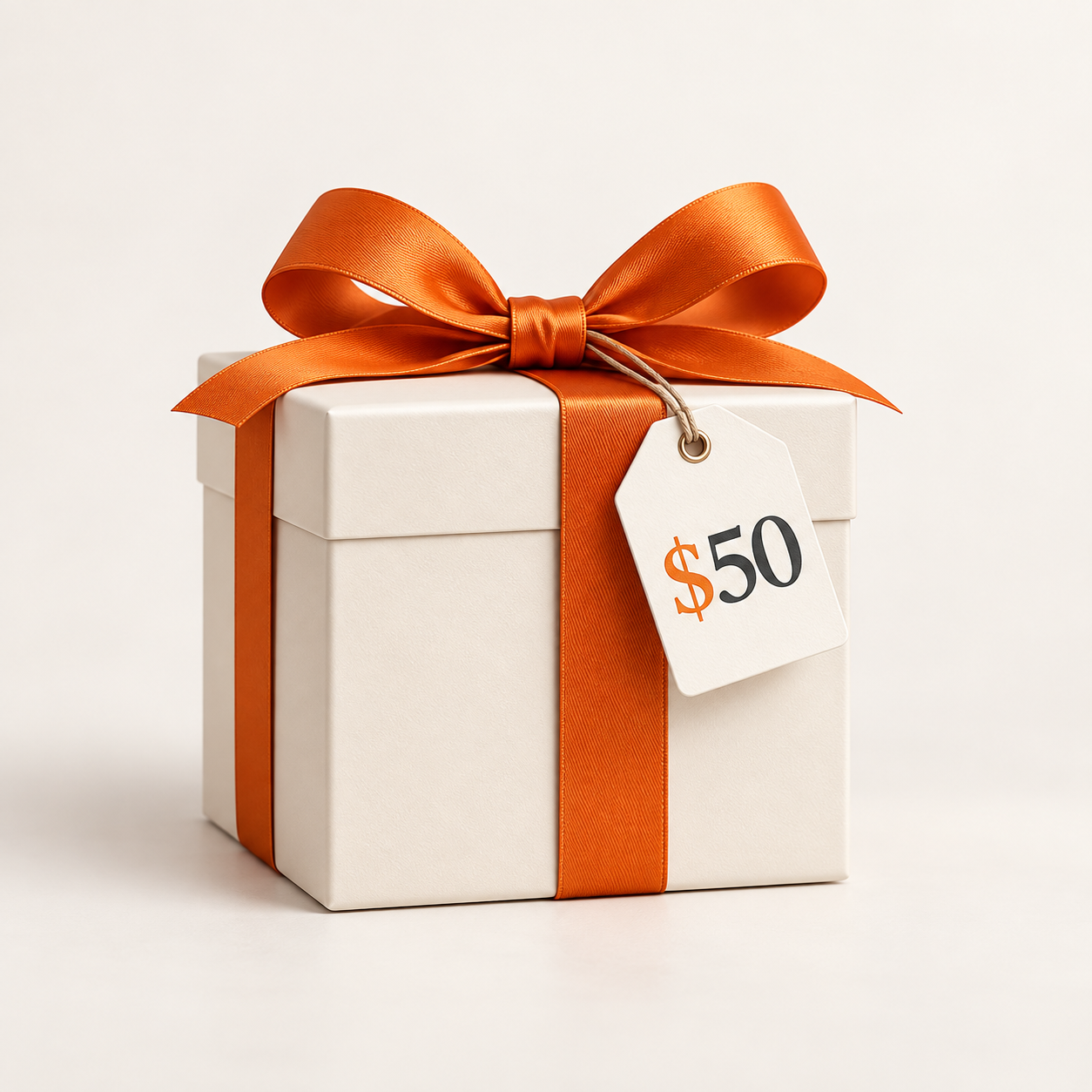 MMHandyman gift box with an orange ribbon and a $50 tag